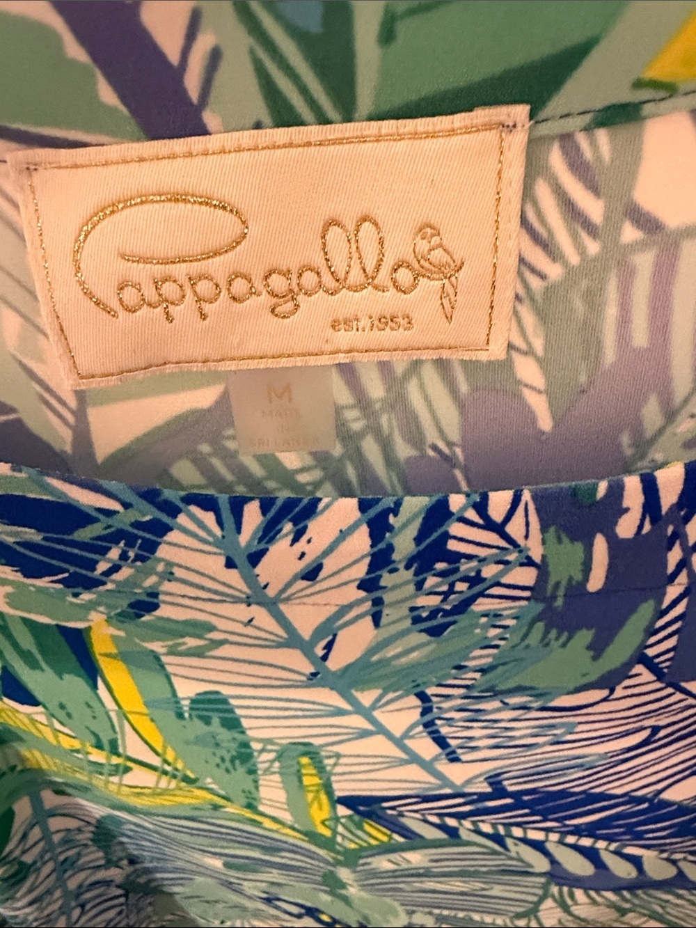 Pappagallo tropical blue palm print sundress comfort NWOT size Medium dress - Picture 9 of 12